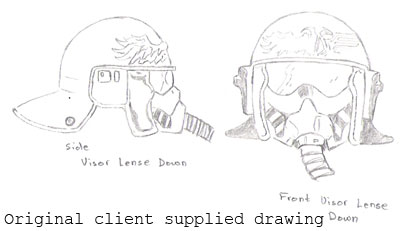 fighter pilot helmet drawing